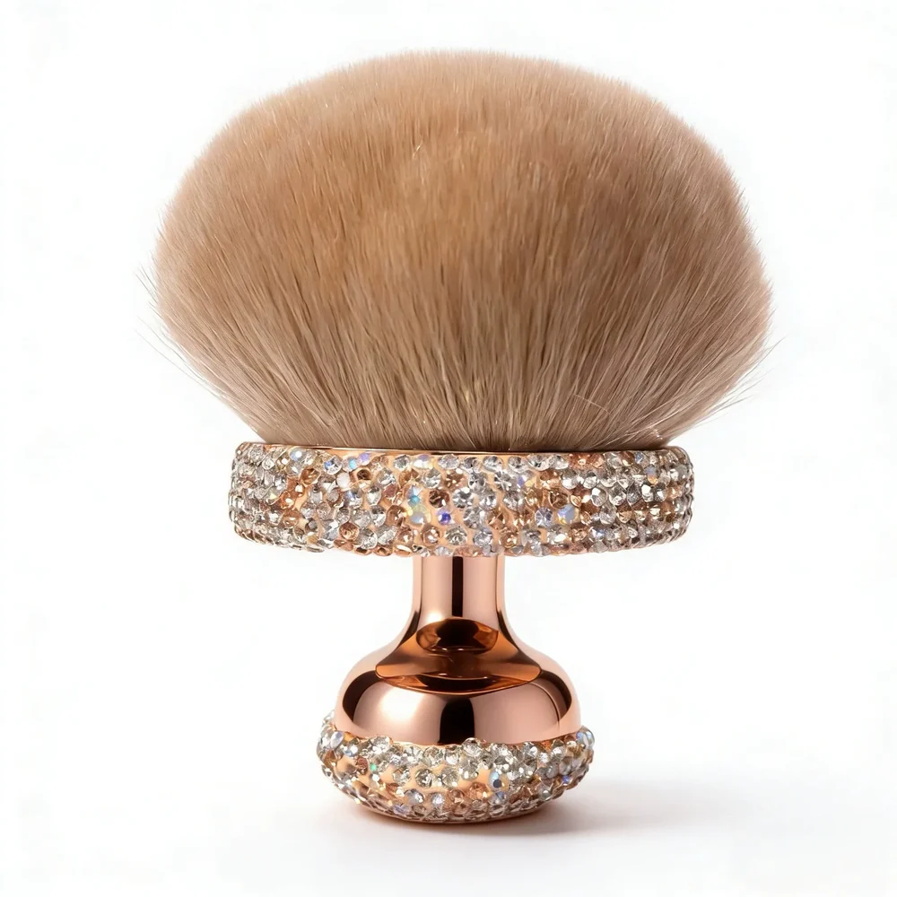 Large Portable Mushroom Powder and Body Brush