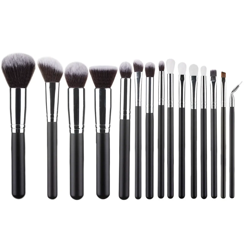 15-Piece Pink Plaid Makeup Brush Set